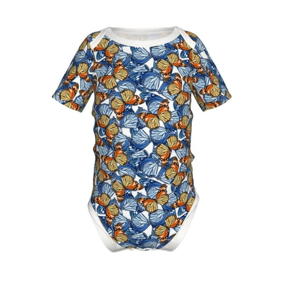 Yiaed Colorful Butterfly1 Print Infant Climbing Short Sleeve Onesie One-Piece Baby Bodysuit Clothes 0-12 Months -6 Months