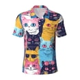 thumbnail image 1 of Yiaed Colorful Cats Pattern ArtPrint Men's Short Sleeve Polo Shirt,Golf Polo for Men Three-Button Golf Shirt Athletic Casual Collared T-Shirt- X-Large, 1 of 7