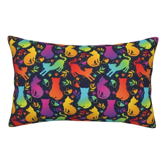 Yiaed Colorful Cats Print Brushed Microfiber Envelope Pillowcases, Standard,Envelope Closure Pillow Cases(No pillow core)-16"x24"