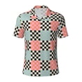 thumbnail image 1 of Yiaed Colorful CheckeredPrint Men's Short Sleeve Polo Shirt,Golf Polo for Men Three-Button Golf Shirt Athletic Casual Collared T-Shirt- Medium, 1 of 7