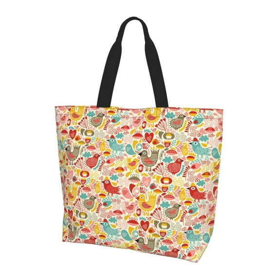 Yiaed Colorful Chicken Print Handbag for Women Tote Purse Shoulder Bag Large Fashion Hobo Purse Handbag Shopping Tote