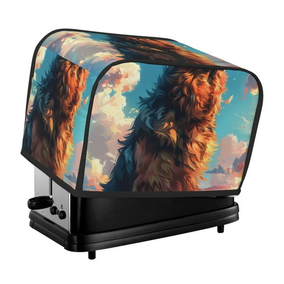 Yiaed Colorful Cloud Shepherd Dog Print Two Slice Bread Machine Cover, Universal Size Kitchen Appliance Cover for Bread Machine,Bread Machine Cover