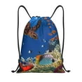 thumbnail image 1 of Yiaed Colorful Coral Reef Print Drawstring Bags Drawstring Backpack Bulk String Back Pack Gym Sport Bag-Medium, 1 of 5