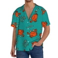 thumbnail image 1 of Yiaed Colorful Crab Print Mens Casual Wrinkle Free Shirts Short Sleeve Button Down Summer Stretch Dress Shirt-Large, 1 of 5