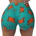 thumbnail image 1 of Yiaed Colorful Crab Print Women's Athletic Shorts Running Shorts Sporty Short High Waisted Elastic Workout Shorts for Yoga Gym Running & Sports -X-Large, 1 of 8