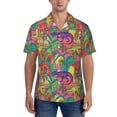 thumbnail image 1 of Yiaed Colorful Dinosaur Print Hawaiian Shirt for Men Short Sleeve Button Down Shirts Beach Shirts for Men-3X-Large, 1 of 1