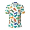 thumbnail image 1 of Yiaed Colorful DinosaurPrint Men's Short Sleeve Polo Shirt,Golf Polo for Men Three-Button Golf Shirt Athletic Casual Collared T-Shirt- 3X-Large, 1 of 7