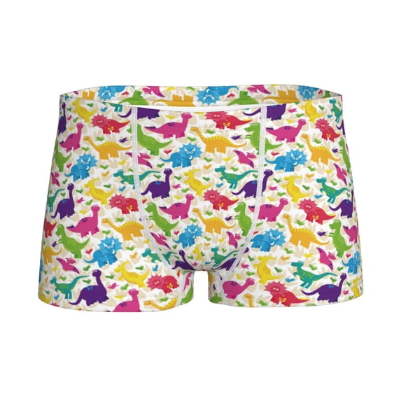 Yiaed Colorful Dinosaurs Print Boys' Boxer Briefs Cotton Casual Stretch Comfort Boys Boxers - Kids Boxer Briefs Underwear for Boys (6-18)-X-Large