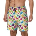 thumbnail image 1 of Yiaed Colorful Dinosaurs Print Mens Swim Trunks Bathing Suit Compression Liner Beach Swim Shorts Swimwear Quick Dry Zipper Pocket No-Chafing Board Short-Large, 1 of 6