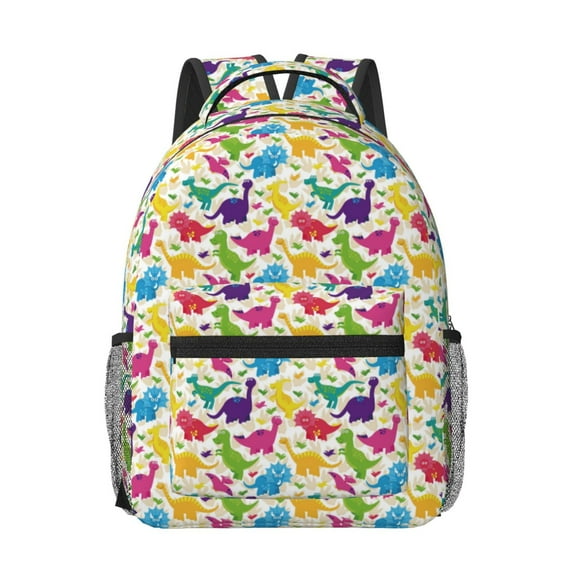 Yiaed Colorful Dinosaurs Print School Backpack College Backpack Daypacks for Students High School Spacious and Durable Daypack for Work and Travel-One Size