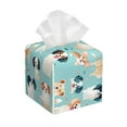 thumbnail image 1 of Yiaed Colorful Dog Print Tissue Box Cover, PU Leather Decorative Organizer for Tabletop, Bathroom, Car, Office Creative Decorative, 1 of 1
