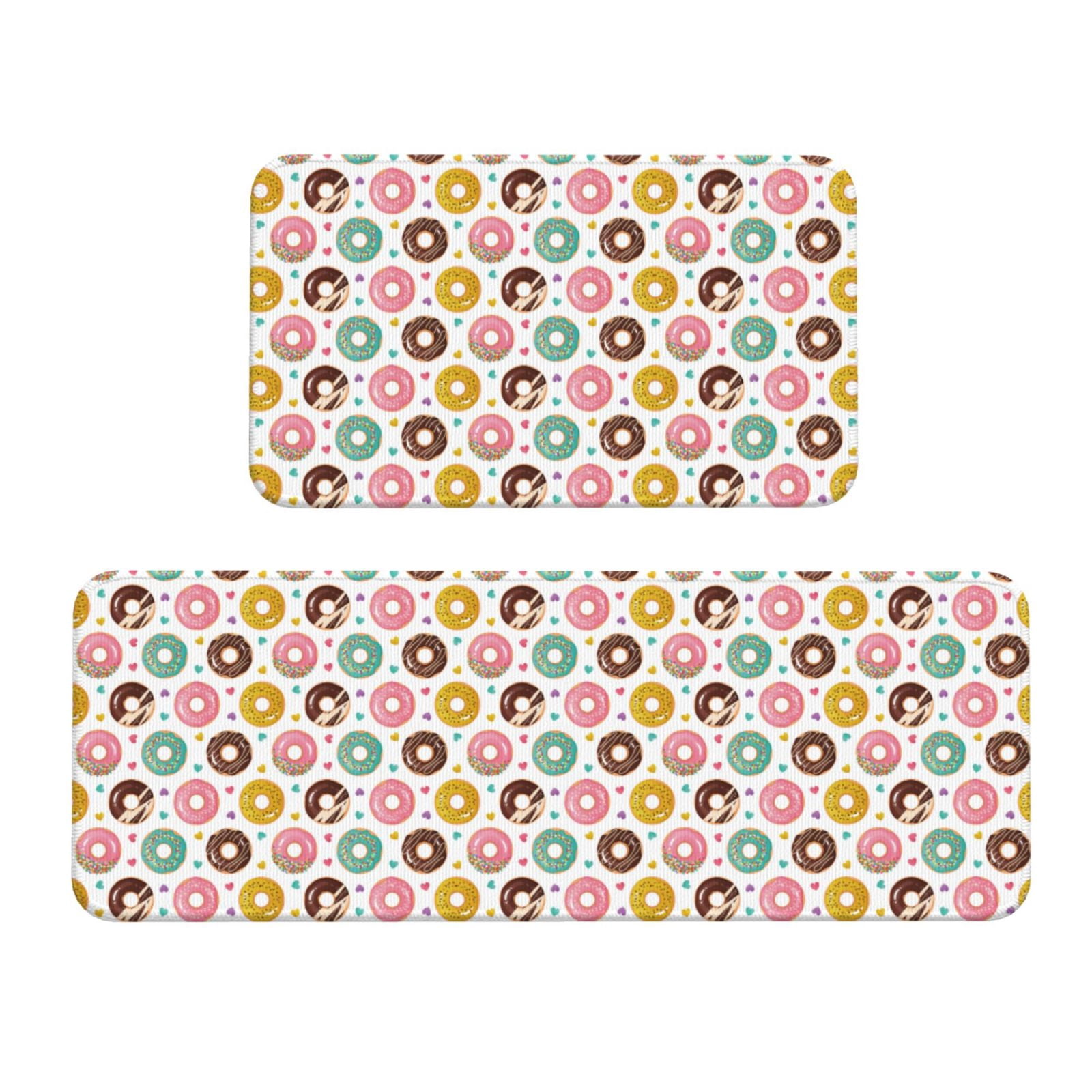 Yiaed Colorful Donuts Kitchen Rugs Sets of 2 Kitchen Mats Cushioned ...