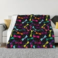 thumbnail image 1 of Yiaed Colorful Dragonflies Print Blanket Throw Blanket Soft Cozy Flannel Blanket for Home Bed Sofa Couch Chair-80"x60", 1 of 6