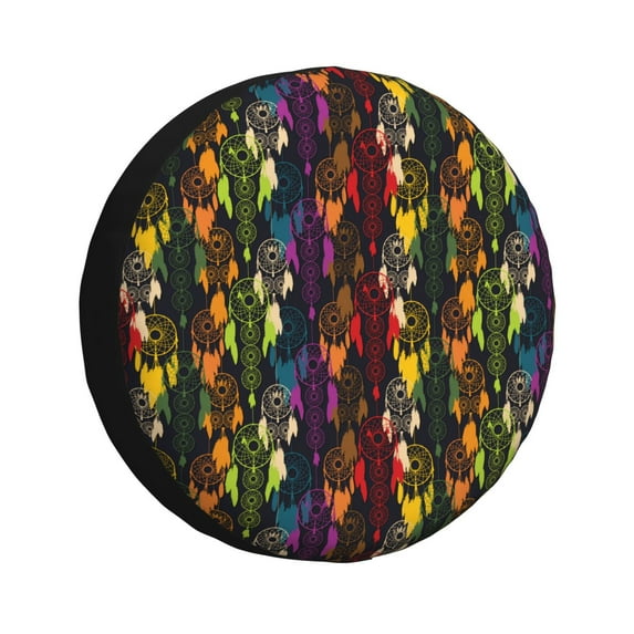 Yiaed Colorful Dreamcatcher Print Print Tire Wheel Cover, tire covers for trailers,rv wheel covers,rv tire covers, camper tire covers,tire covers for cars-15 inch