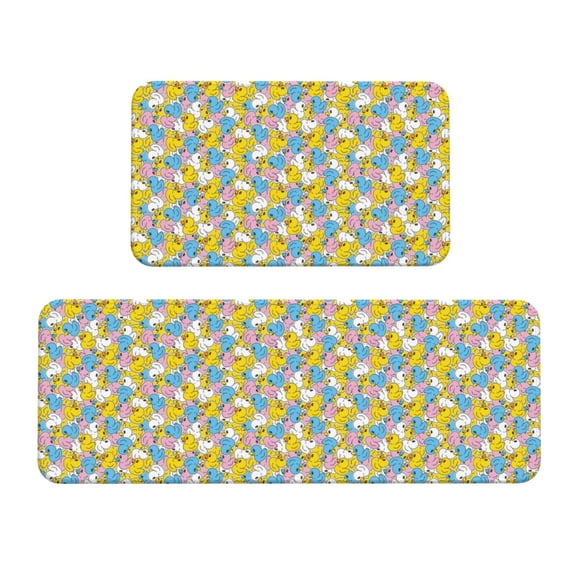 Yiaed Colorful Duck Kitchen Rugs Sets of 2 Kitchen Mats Cushioned Anti Fatigue Kitchen Rug Tapetes Para Cocina for Sink,Laundry Room