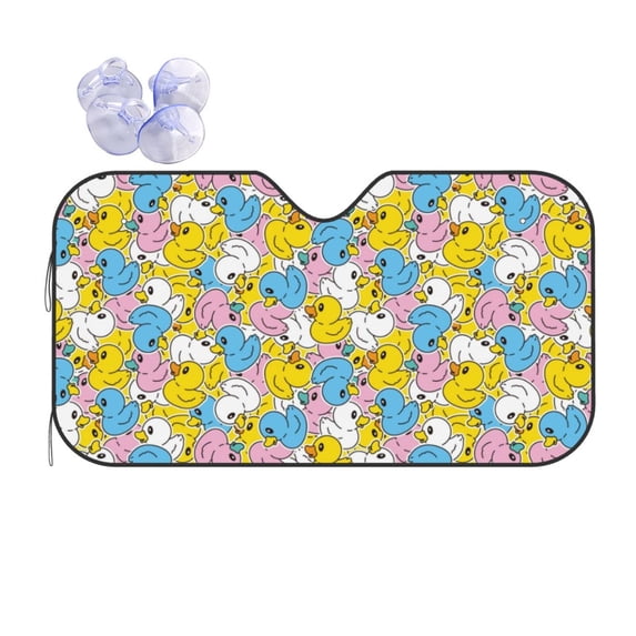 Yiaed Colorful Duck Print Car Windshield Sunshade Front Auto Car Front Window Sun Shade Foldable Sun Visor Shield Cover Auto Accessories for Sedan SUV Truck-Medium