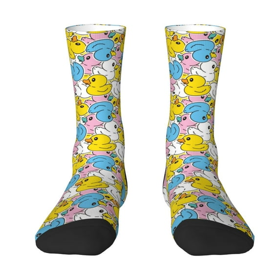 Yiaed Colorful Duck Print Great elasticity Crew Socks Sports socks for Men and Women