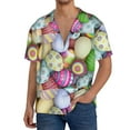 thumbnail image 1 of Yiaed Colorful Easter Eggs Print Mens Casual Wrinkle Free Shirts Short Sleeve Button Down Summer Stretch Dress Shirt-4X-Large, 1 of 5