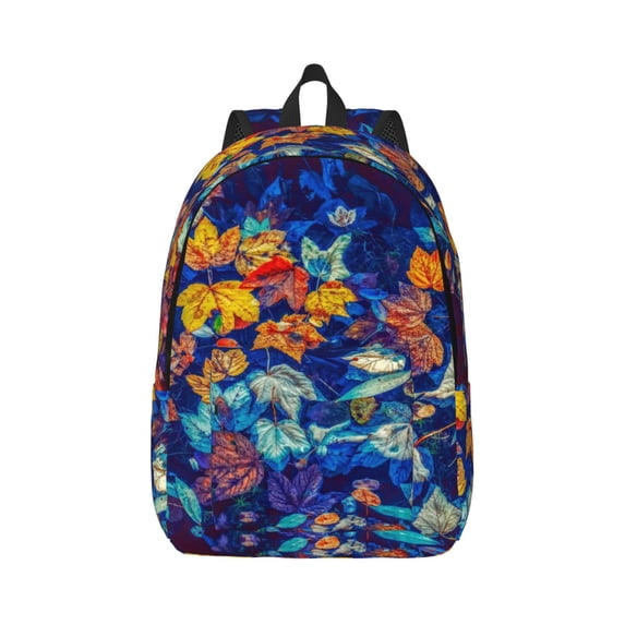Yiaed Colorful Fall Leaves Print Backpack, Premium Laptop Backpack, Travel Backpack for Women, Lightweight Backpacks, Comfortable Back Pack-Small