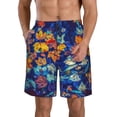 thumbnail image 1 of Yiaed Colorful Fall Leaves Print Men's Swim Trunks with Lining Quick Dry Sports Shorts Beach Shorts Boardshorts-XX-Large, 1 of 5