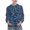 thumbnail image 1 of Yiaed Colorful Fish 3 Print Womens Casual Hoodies Crew Neck Long Sleeve Sweatshirts With Pocket Pullover Tops Women's Hooded Sweatshirt-XX-Large, 1 of 5