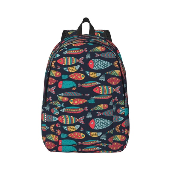 Yiaed Colorful Fish Print Backpack, Premium Laptop Backpack, Travel Backpack for Women, Lightweight Backpacks, Comfortable Back Pack-Medium