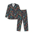 thumbnail image 1 of Yiaed Colorful Fish Print Men’s Pajamas Set - Long Sleeve Button Down Sleep Shirt and Pajama Bottoms Sleepwear Set Mens Pjs Sets Men's Pajama Bottoms-XX-Large, 1 of 7