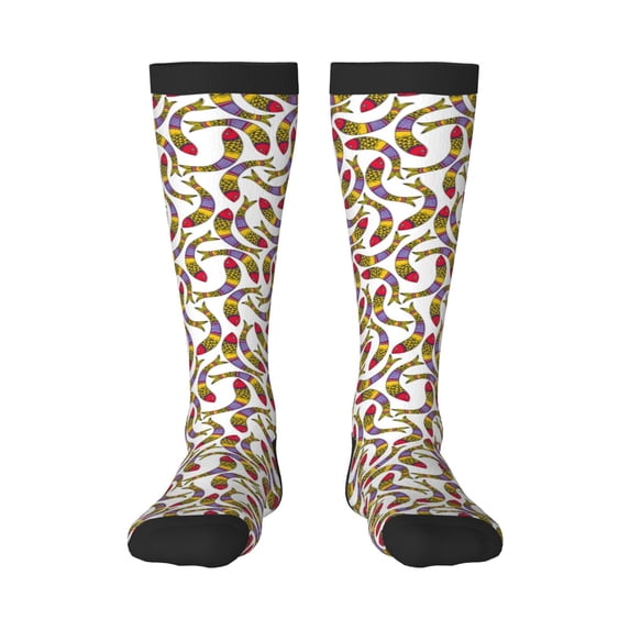 Yiaed Colorful Fishes Print Great elasticity Adult Stockings Sports socks for Men and Women