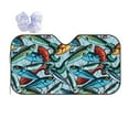 thumbnail image 1 of Yiaed Colorful Fishing Baits Print Car Windshield Sunshade Front Auto Car Front Window Sun Shade Foldable Sun Visor Shield Cover Auto Accessories for Sedan SUV Truck-Small, 1 of 5