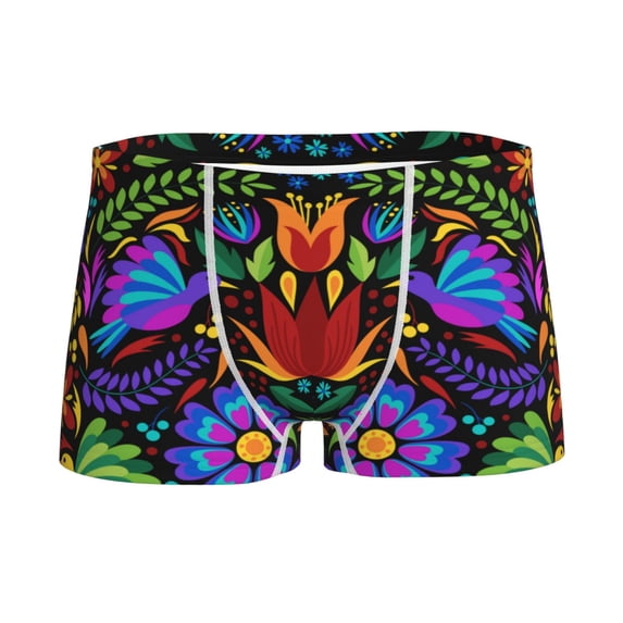 Yiaed Colorful Floral Print Boys' Boxer Briefs Cotton Casual Stretch Comfort Boys Boxers - Kids Boxer Briefs Underwear for Boys (6-18)-X-Large