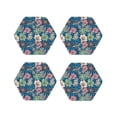 thumbnail image 1 of Yiaed Colorful Flowers Print Leather Coasters for Drinks - Cup Coasters Coffee Table Kitchen Table Bar, Home & Office Gifts Handmade Drink Coasters-Hexagon, 1 of 6