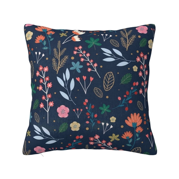 Yiaed Colorful Flowers Print Pillow Covers Super Soft Decorative Square Throw Pillow Covers Case Cushion Covers for Sofa Couch Bedroom Car Decor(No pillow core)-16"x16"