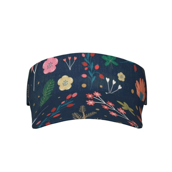 Yiaed Colorful Flowers Print Sport Sun Visor Hats Adjustable Empty Top Baseball Cap Cotton Ball Caps for Women and Men