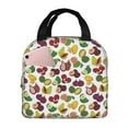 thumbnail image 1 of Yiaed Colorful Fruits Print Insulated Lunch Bag Reusable Cute Tote Lunch Box, Leakproof Cooler Lunch Bags for Work Office Travel School Picnic, 1 of 5