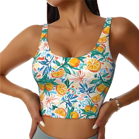 Yiaed Colorful Fruits Print Ladies Waistcoat Women Sports Vest Vest Sports Women Sports Top Yoga Vest for women-X-Large