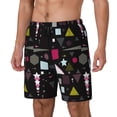 thumbnail image 1 of Yiaed Colorful Geometry Print Mens Swim Trunks Bathing Suit Compression Liner Beach Swim Shorts Swimwear Quick Dry Zipper Pocket No-Chafing Board Short-Large, 1 of 6