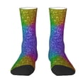 thumbnail image 1 of Yiaed Colorful Glitter Print Great elasticity Crew Socks Sports socks for Men and Women, 1 of 5