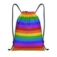 thumbnail image 1 of Yiaed Colorful Glitter Rainbow Print Drawstring Bags Drawstring Backpack Bulk String Back Pack Gym Sport Bag-Medium, 1 of 5