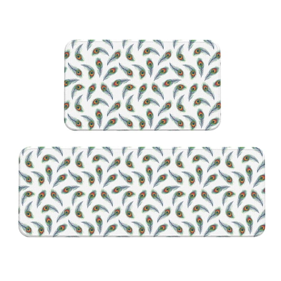 Yiaed Colorful Grass Kitchen Rugs Sets of 2 Kitchen Mats Cushioned Anti Fatigue Kitchen Rug Tapetes Para Cocina for Sink,Laundry Room