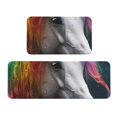 thumbnail image 1 of Yiaed Colorful Haired White Horse Kitchen Rugs Sets of 2 Kitchen Mats Cushioned Anti Fatigue Kitchen Rug Tapetes Para Cocina for Sink,Laundry Room, 1 of 6