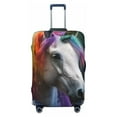 thumbnail image 1 of Yiaed Colorful Haired White Horse Print Travel Luggage Cover Suitcase Protector Fits 18-32 Inch Luggage Wheel Covers Patterned Elastic Luggage Anti-scratch（No luggage）（No luggage）-, 1 of 5