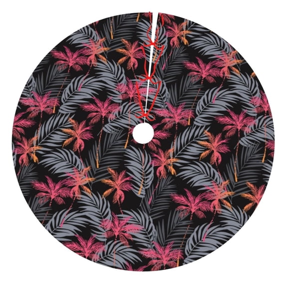 Yiaed Colorful Hawaii Palms Print Christmas Tree Skirt , Tree SkirtsTree Mat for Christmas Winter Holiday Indoor Decorations-30"