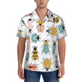 thumbnail image 1 of Yiaed Colorful Insects Print Hawaiian Shirt for Men Short Sleeve Button Down Shirts Beach Shirts for Men-3X-Large, 1 of 5