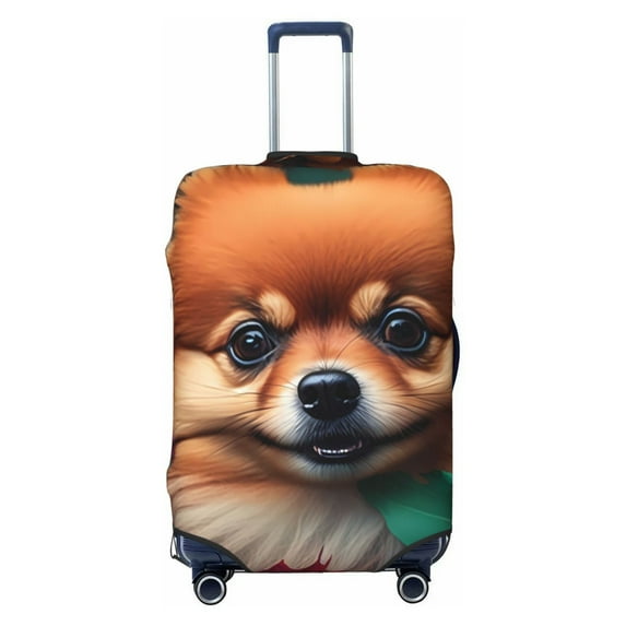 Yiaed Colorful Leaf Chihuahua Print Travel Luggage Cover Suitcase Protector Fits 18-32 Inch Luggage Wheel Covers Patterned Elastic Luggage Anti-scratch(No luggage)-Small