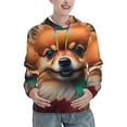 thumbnail image 1 of Yiaed Colorful Leaf Chihuahua Print Womens Casual Hoodies Crew Neck Long Sleeve Sweatshirts With Pocket Pullover Tops Women's Hooded Sweatshirt-Large, 1 of 5