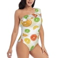 thumbnail image 1 of Yiaed Colorful Lemons Print Women One Piece Swimsuits Tummy Control One Shoulder Bathing Suits Pattern Ruffle Swimwear-XX-Large, 1 of 8