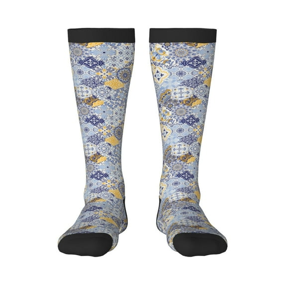 Yiaed Colorful Mandalas Print Great elasticity Adult Stockings Sports socks for Men and Women