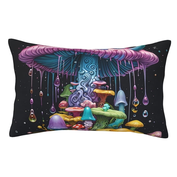 Yiaed Colorful Mushroom Print Brushed Microfiber Envelope Pillowcases, Standard,Envelope Closure Pillow Cases(No pillow core)-14"x20"