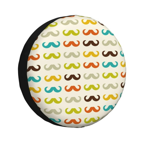 Yiaed Colorful Mustache Print Tire Wheel Cover, Waterproof Spare Tire Cover Fit for Jeep, Truck,Trailer, RV, SUV, Camper and Most Vehicle-15 inch