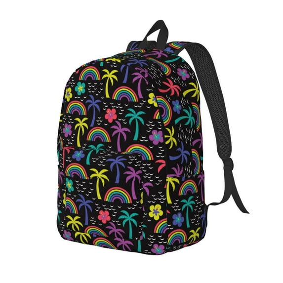 Yiaed Colorful Palms Print Print Laptop Backpack Travel Canvas Backpack Vintage Aesthetic Backpack for School Knapsack Backpack Backpack for School-